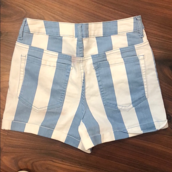 WHITE jean shorts with stripes high waist, 25 - Picture 2 of 2